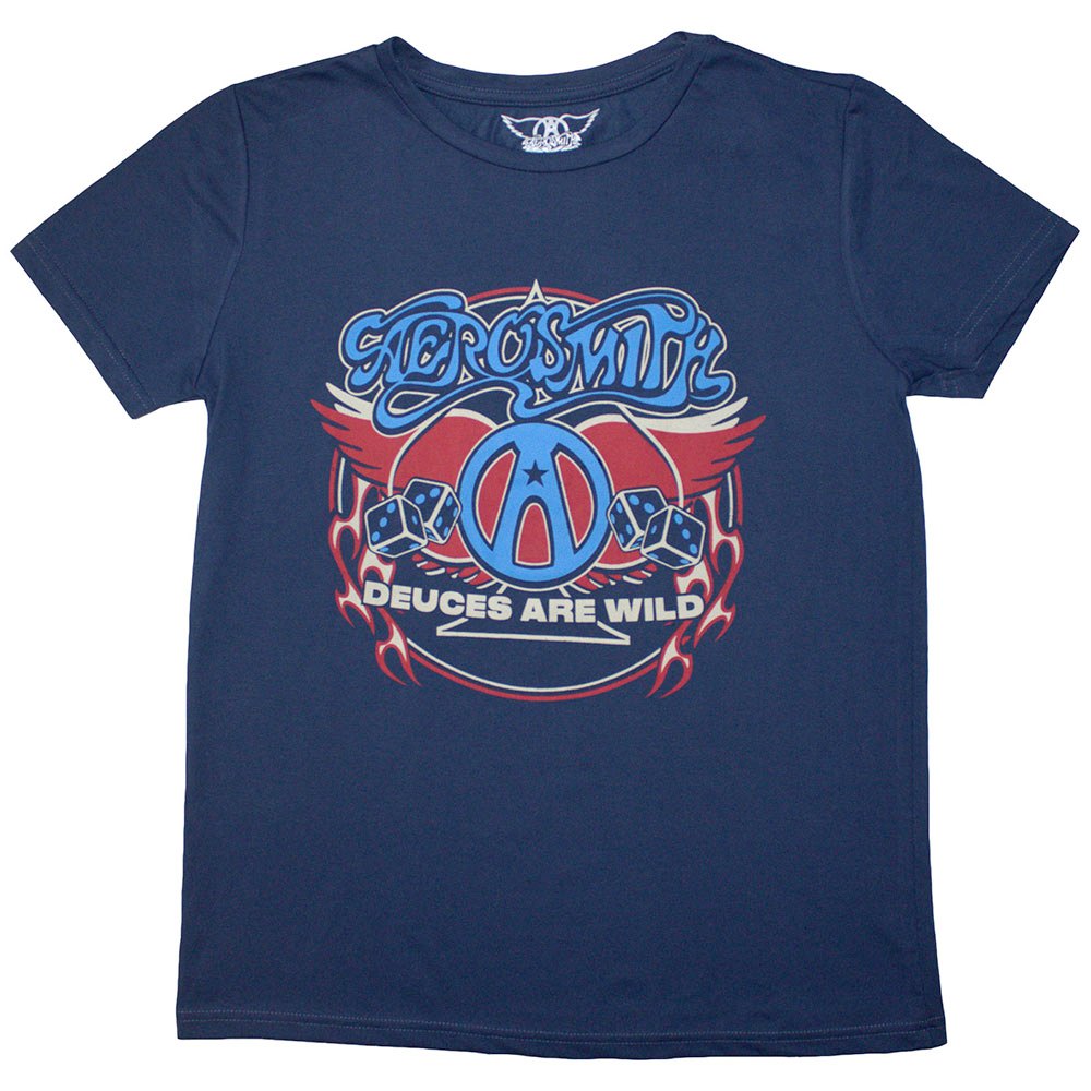 Aerosmith - Rainbow Spade Tshirt Femme - Bleu